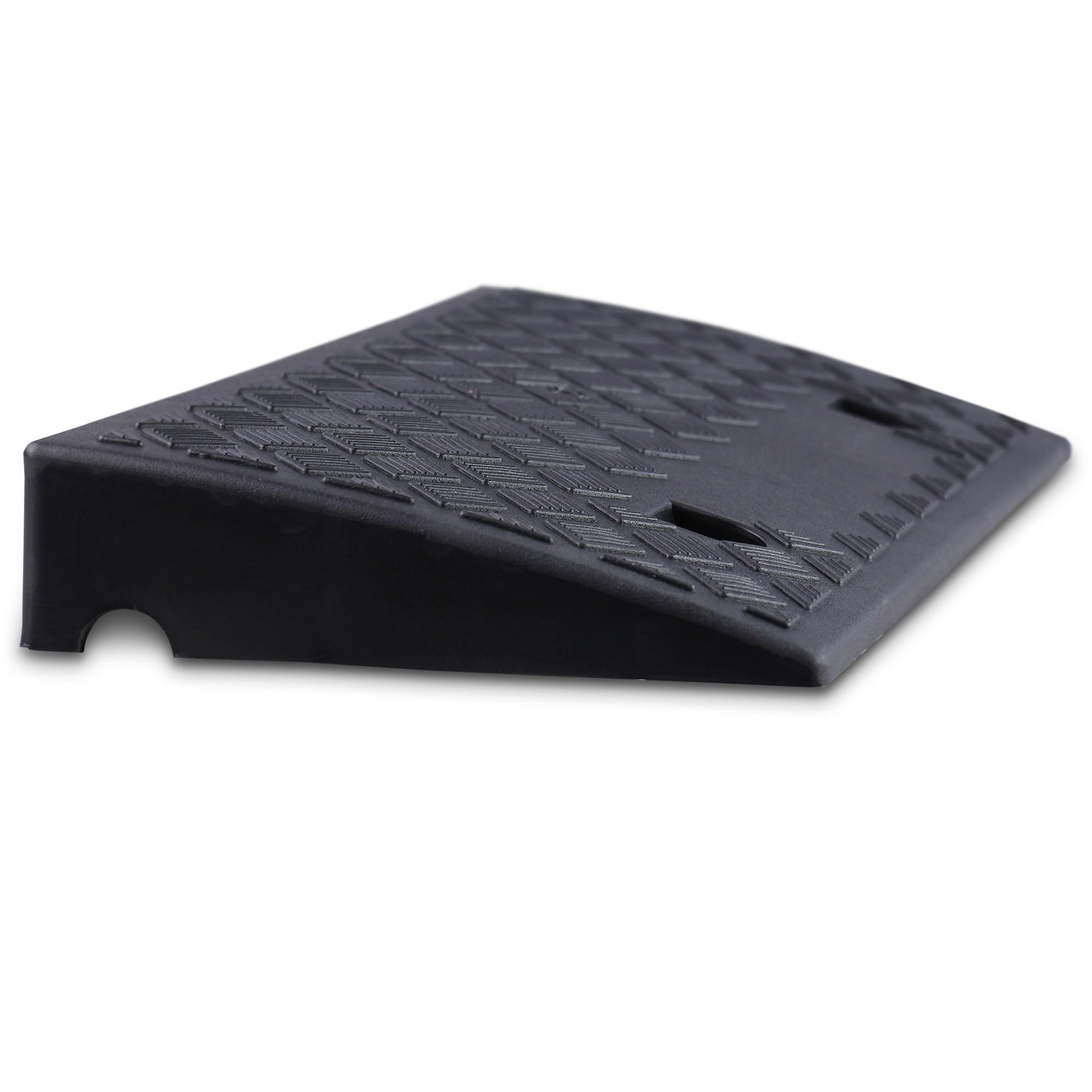 ENVA Bordsteinrampe 2TLG. Auffahrrampe 7 cm Höhe 3000 kg Rampe für Auto, Motorrad, Rollstuhl und Kinderwagen rutschfeste Bordsteinkantenrampe witterungsbeständige Kunststofframpe 50 x 27 cm