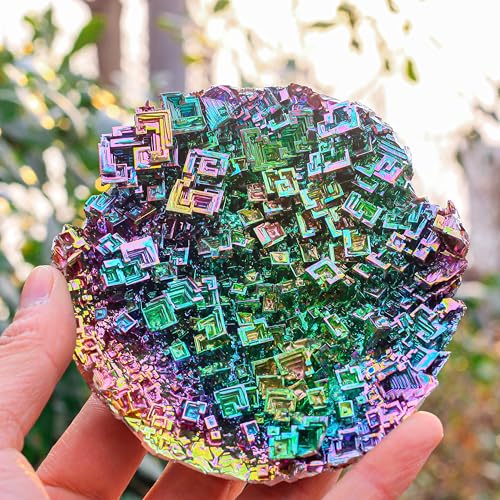Image of Bismuth Crystal Geode Cluster - 4.25 Inch, 280-320g (9.9-11.3 oz) Iridescent Rainbow Metal Art Specimen - Healing Stone, Home Decoration, Educational & Collector's Display
