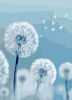 GEGOJKCJ Dandelion Paint by Numbers,Paint by Numbers for Adults Beginners, Oil Painting Kits for Gift Home Wall Decor, 3 Brushes and Acrylic Paint,16x20 Inch (No Framed)