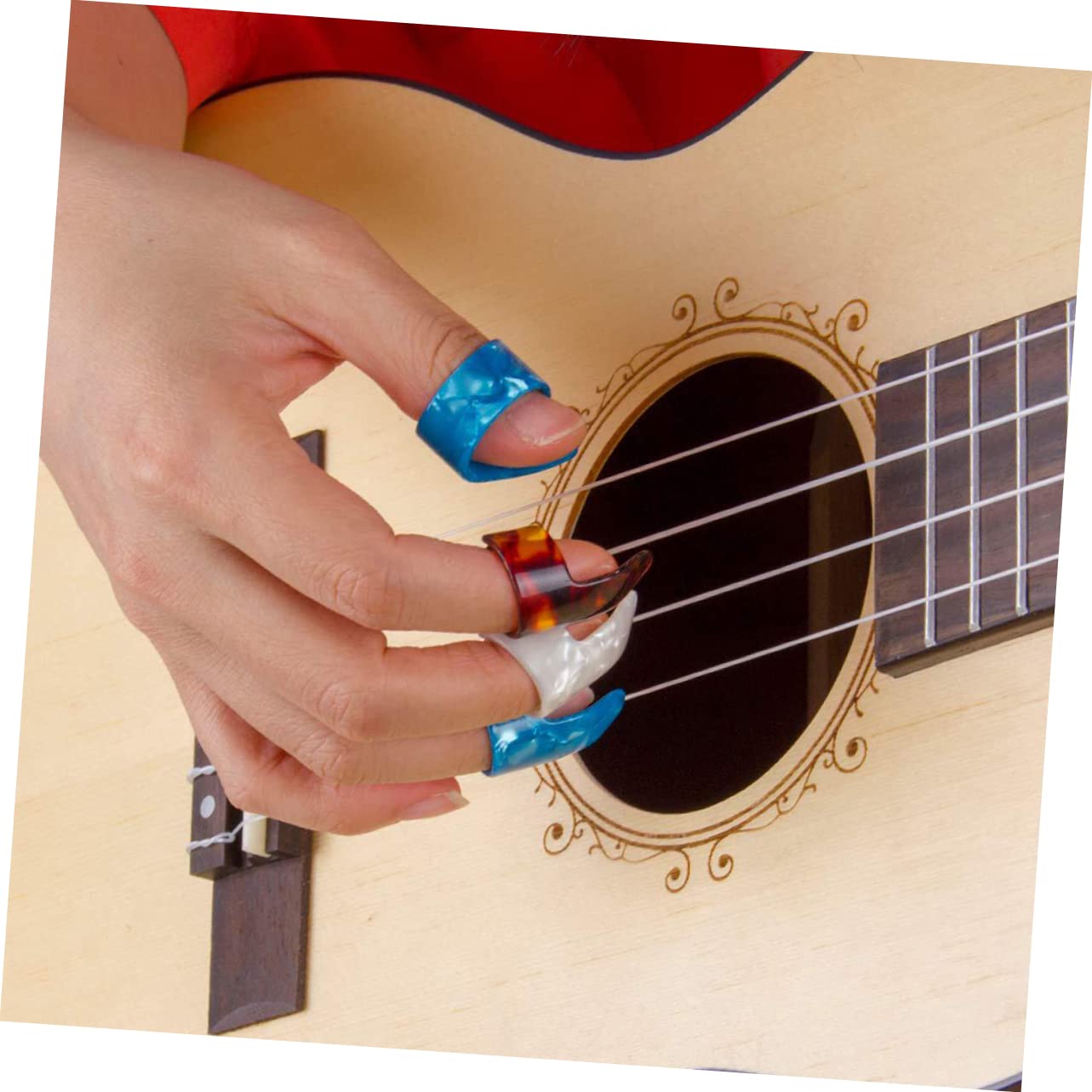 Abaodam 3 Piezas De Cuerda Kit De Sillín De Tuerca De Puente De Guitarra Cejilla De Ukelele Selección Del Pulgar Del Ukelele Herramienta De Cambio De Guitarra Acustica Silla De Guitarra
