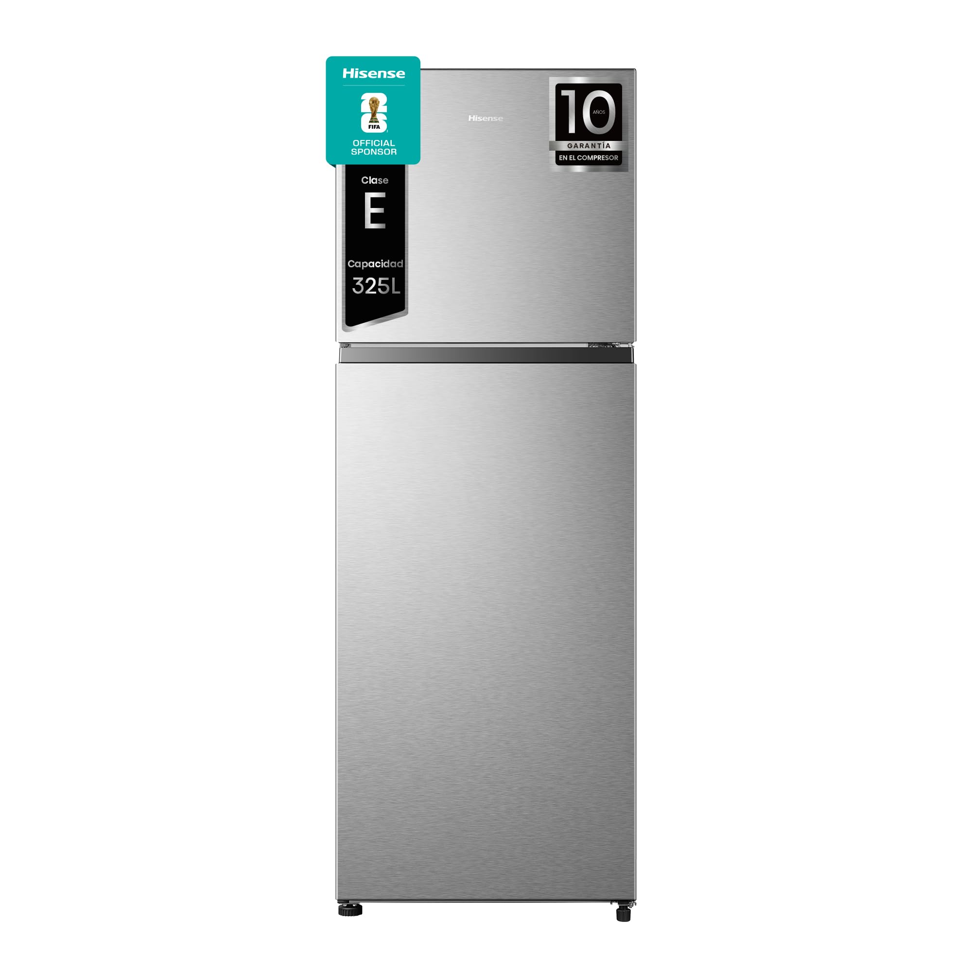 Hisense RT422N4ACE - Frigorífico Dos Puertas, Calss E, Capacidad 325 L Neto, Alto 170 cm,​Multi Air Flow,​Cajón Frutas y Verduras, Puertas Reversibles, Inverter, No Frost, Silencioso 40 dBA, Color Inox