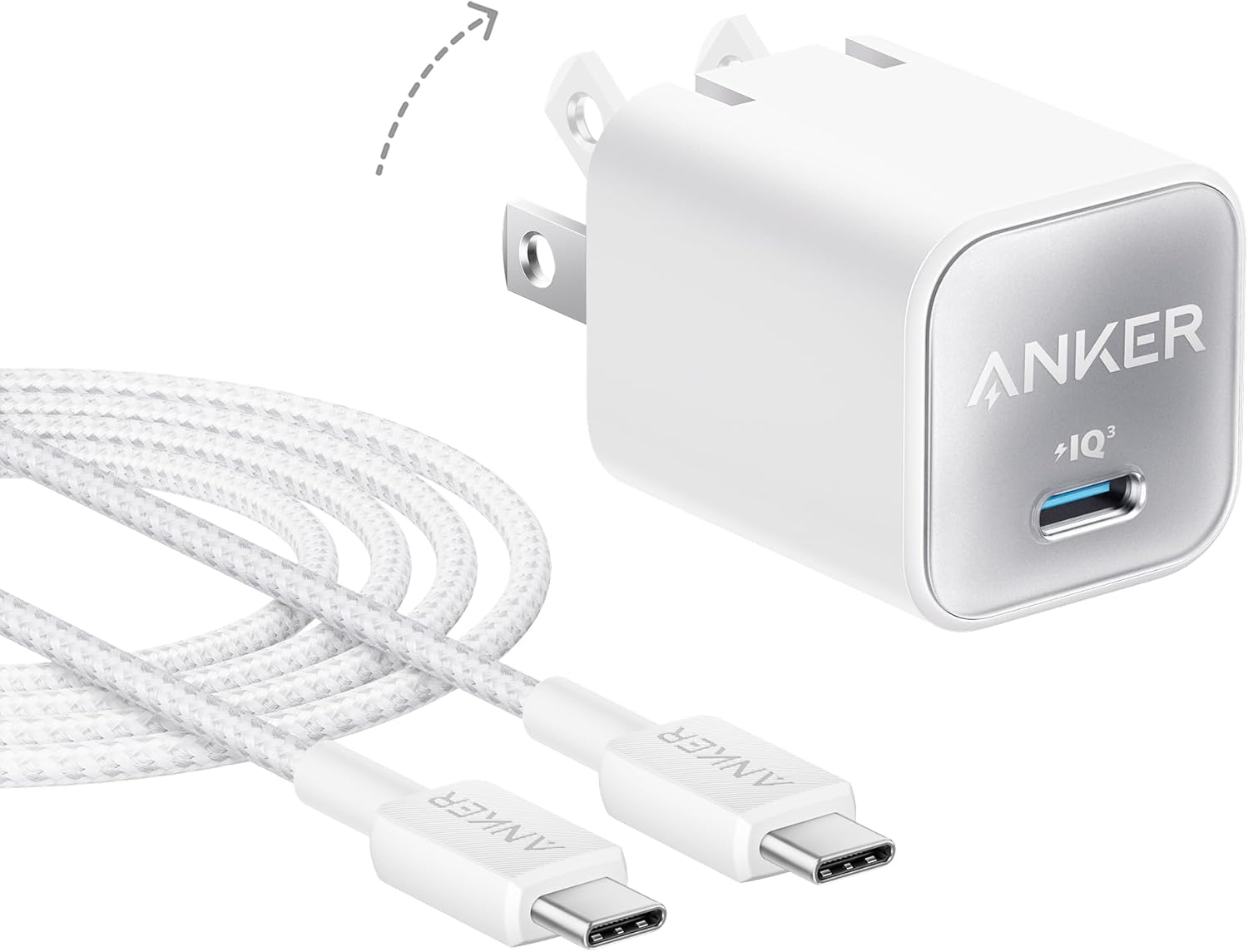 Anker Nano 30W USB-C Charger with compact GaN design and foldable plug