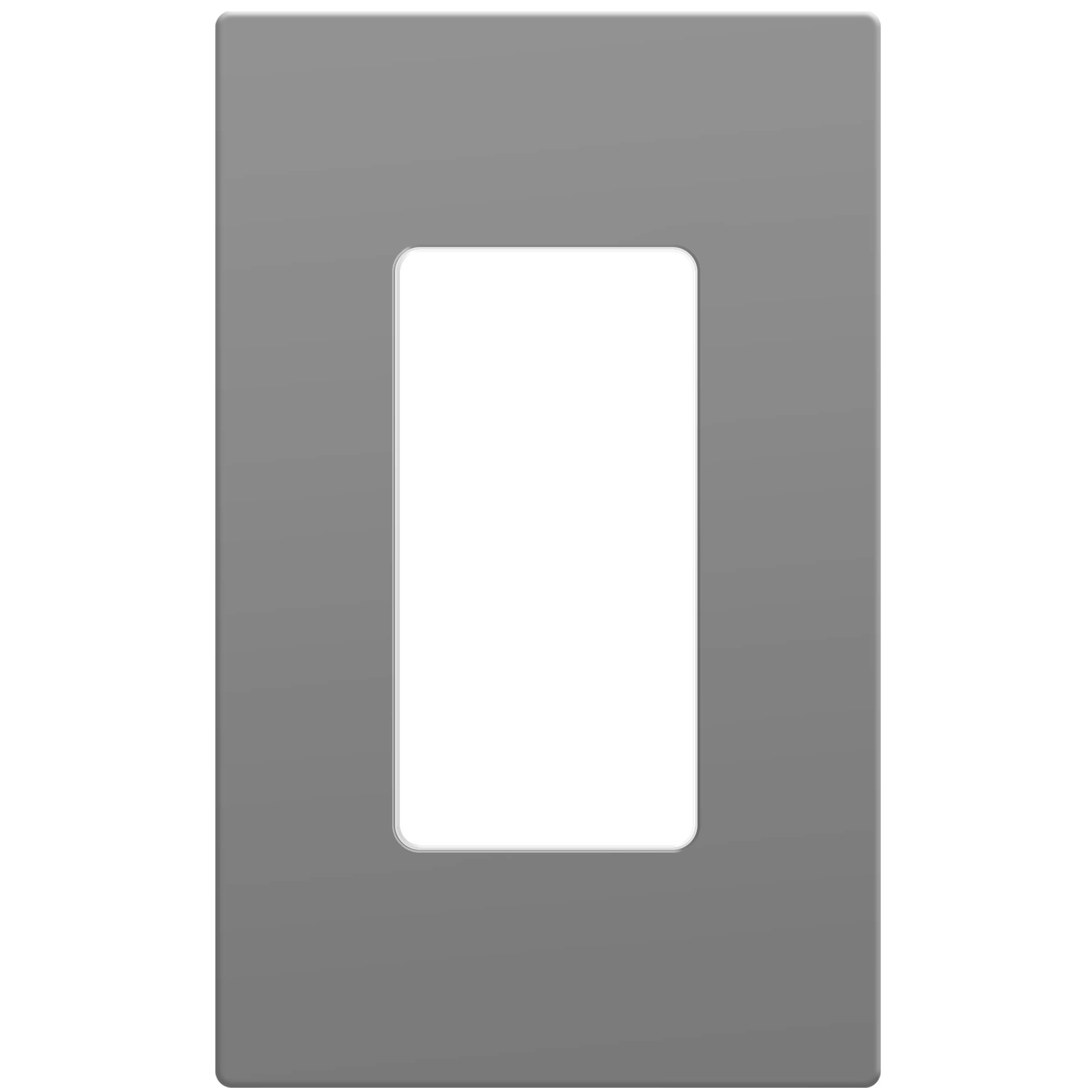 ENERLITES Grey Screwless Decorator Wall Plate Child Safe Outlet, Size 1-Gang 4.68" H x 2.93" L Switch Cover, Unbreakable Polycarbonate Thermoplastic,