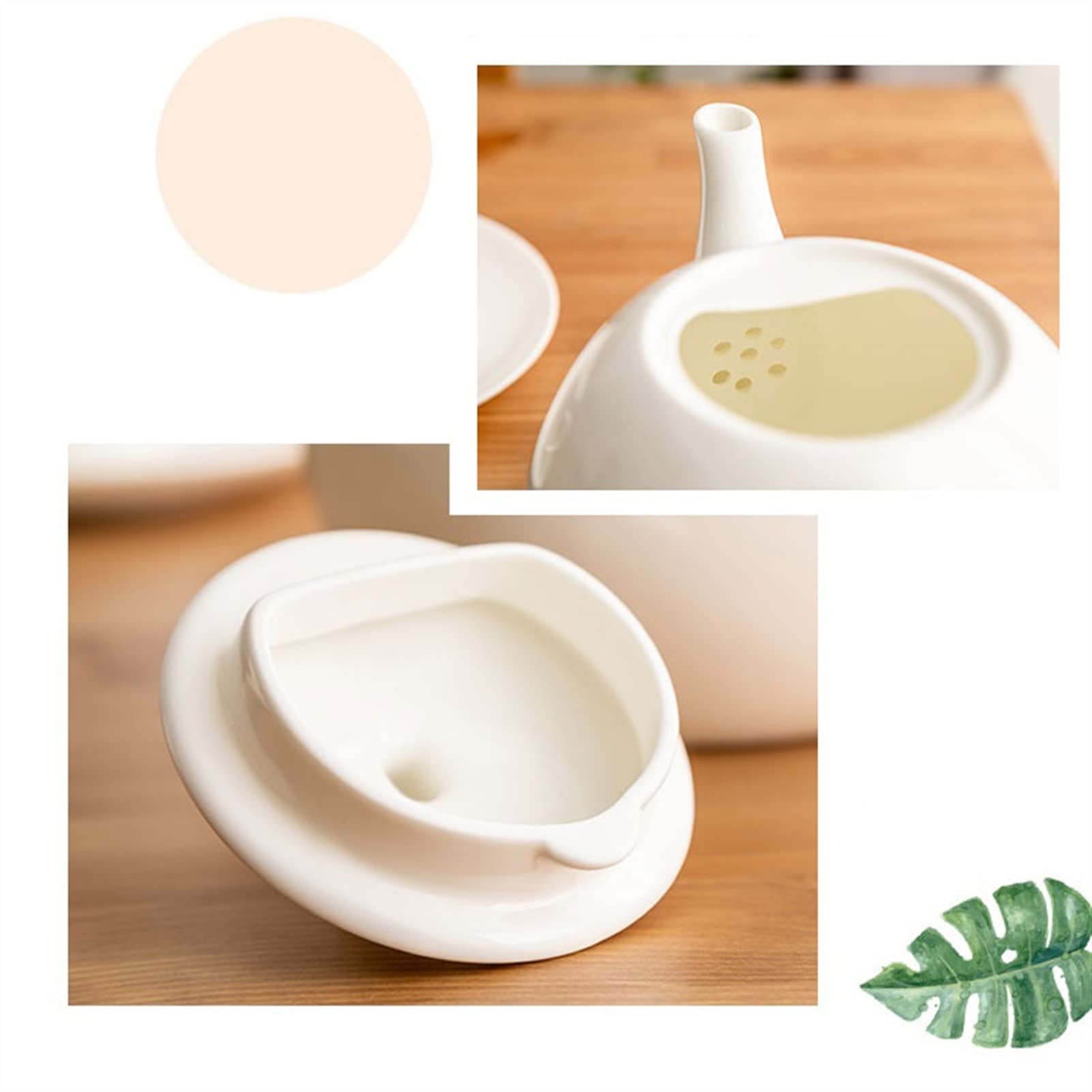 Czajnik emaliowany, Dzbanek do herbaty 1600 ml Biały ceramiczny Dzbanek do herbaty Duży wysokotemperaturowy filtr do herbaty Zimny ​​czajnik Dzbanek do kawy Czajnik do użytku domowego Czajnik do herba