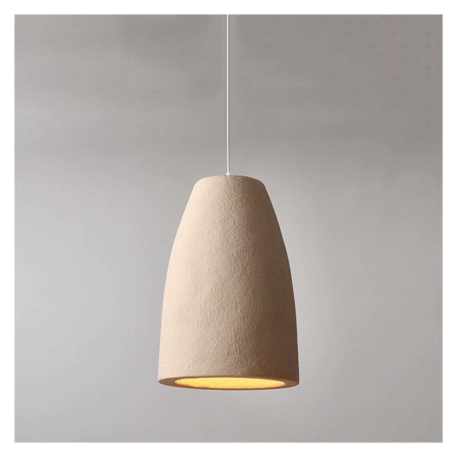 KHUKHU Resin Pendant Light Bedroom Living Dining Room Hall Japanese Wabi-Sabi Style Chandeliers Creative Concrete Polystyrene Shade Kitchen Island Bar Ceiling Hanging Lamp Fixture Modern(B)