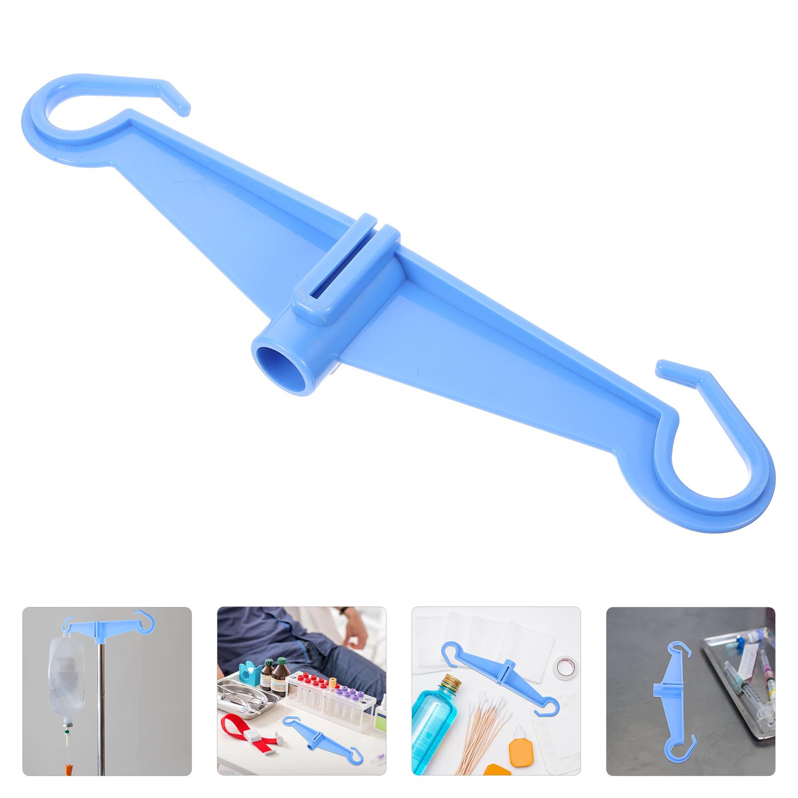 GANAZONO Asta per Flebo Economica Ganci in Plastica Abs Blu, Facile da Installare e Resistente, Accessori Portatili per Supporto Flebo in Clinica