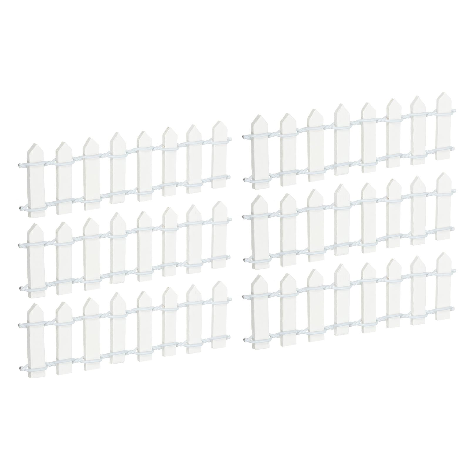 MECCANIXITY 6pcs 3.9 Inch Miniature Garden Fence, Mini Ornament Wood Picket Fence Decorative for Dollhouse Home DIY, White-image-18
