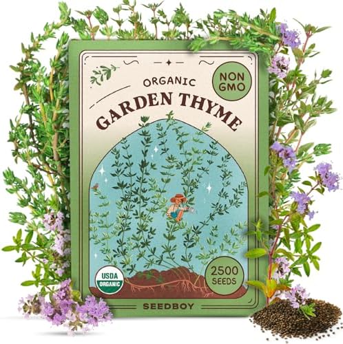 Seedboy Organic Thyme Seeds for Planting Indoor and Outdoor, Non-...