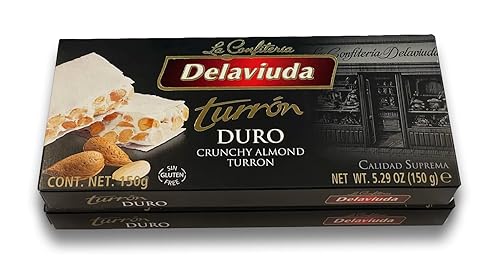 Miniatura 2 de Delaviuda La Confiteria Turron Duro, Turrón Crujiente de Almendras (Paquete de 2)