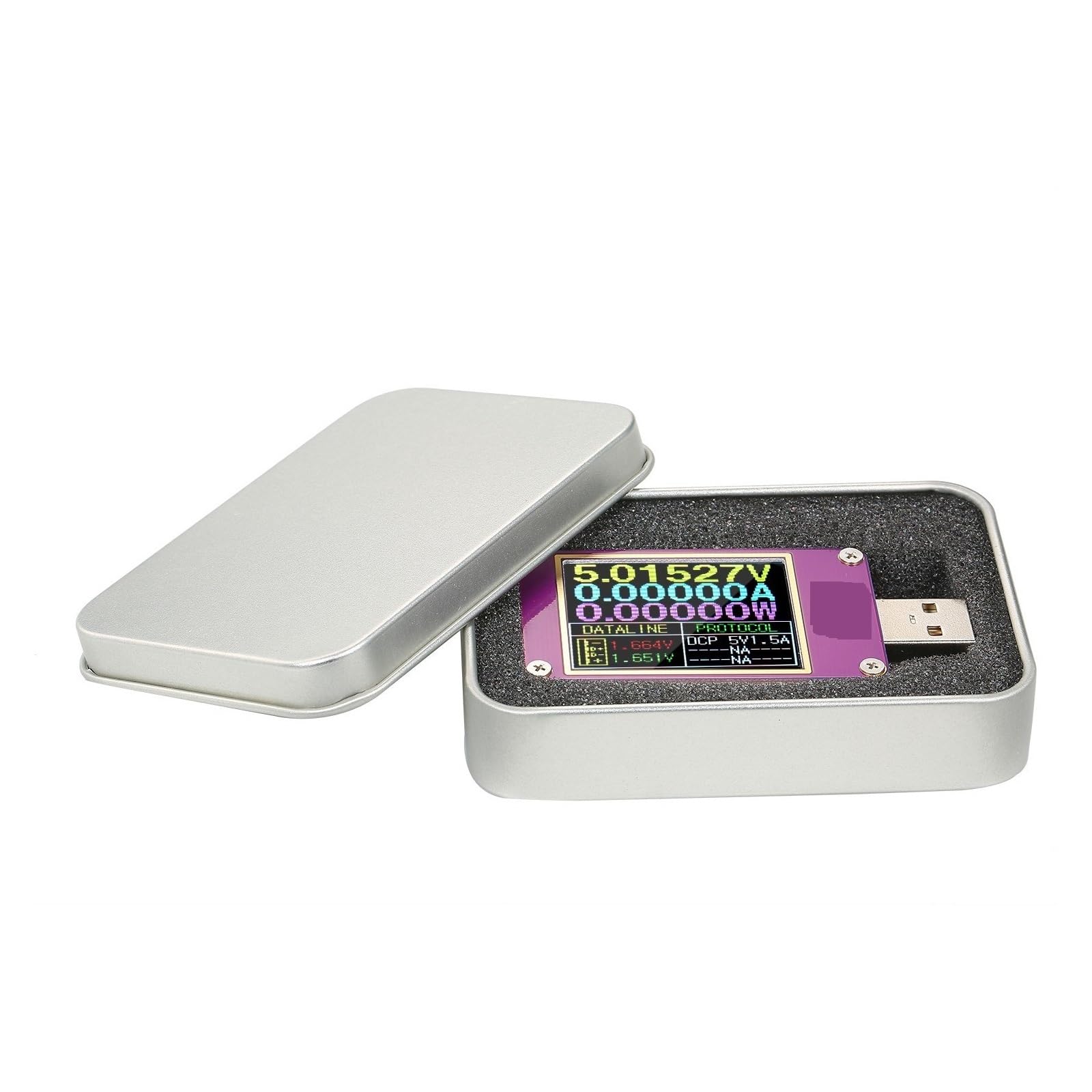 USB-Strommessung, USB-Tester, digitales Display, Farbbildschirm, Strom, Spannung, Kapazität, Tester mit Schnellladeprotokoll-Erkennung