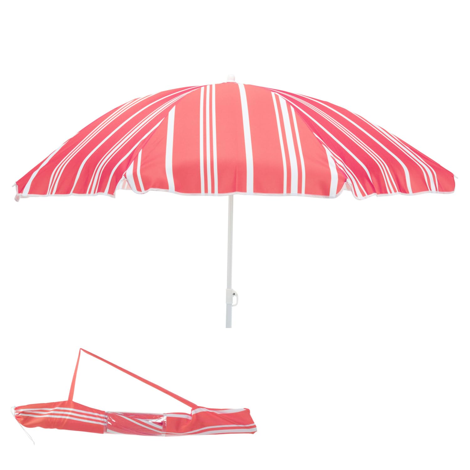 Mojawo Strandschirm Sonnenschirm Strand Schirm Sonnenschutz Gartenschirm Sonnenschutz knickbar Polyester Rot 1,80m UV Schutz