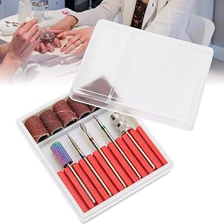 Conjunto de brocas de unhas, 5 peças de brocas de unhas, cabeça de moagem de arte para unhas, remoção de pele morta, conjunto de cabeça de polimento para moagem, kit de broca de polimento de unhas, cabeça de polimento de manicure para lojas de unhas, profissionais da família