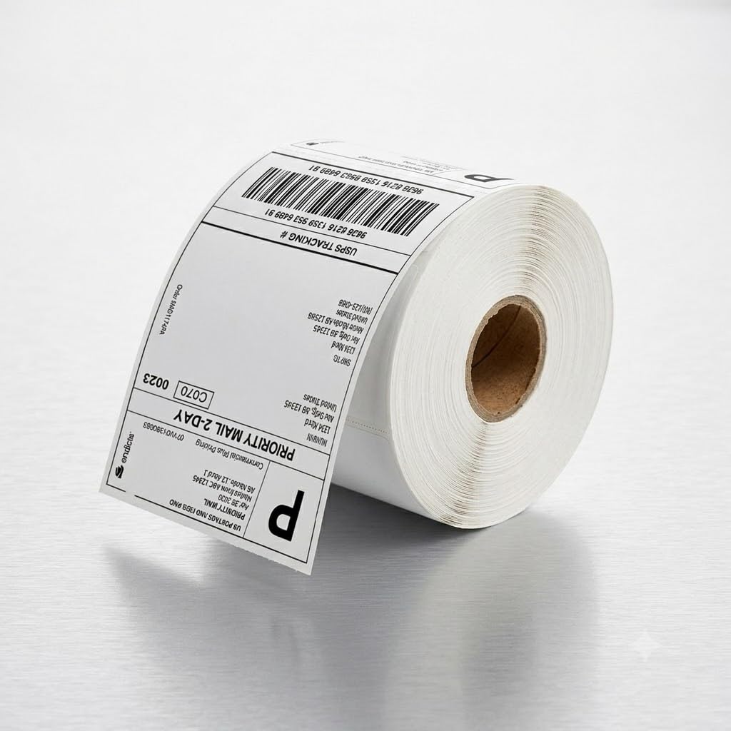 Homatz 4 x 6 inch Thermal Printer Labels 100 x 150mm, 10 Rolls of 500 (5000 Labels) Self-Adhesive Shipping Labels Roll Thermal Barcode Postage Labels, Compatible with Zebra, MUNBYN, Rollo Printers