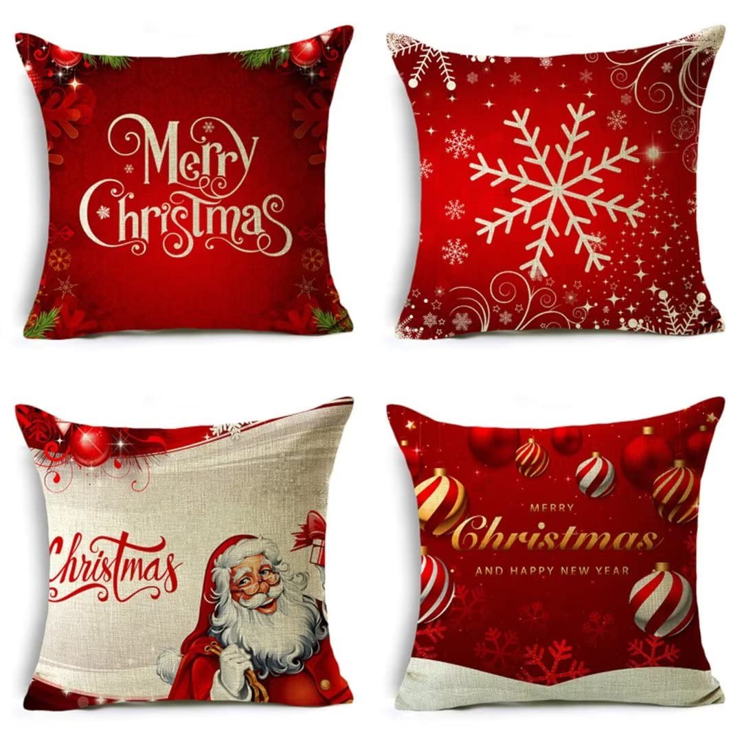 Taie Oreiller Velours Rouge de Noël 40x40cm de Haute Qualité pour Intérieur Élégant