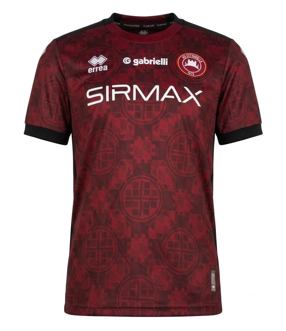 A.S. CITTADELLA 1973 Maglia Calcio Uomo Home 2026/27 – Prima Maglia Ufficiale Personalizzabile Serie C, Colore Granata, Tessuto Mundial Ti-Energy Traspirante