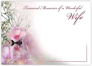 Celloexpress In Loving Memory Daughter (Pink Peony) Flower Message Cards - 60mm X 90mm - Bereavement Florist Card Sympathy Condolences Notes (Pack Of 10