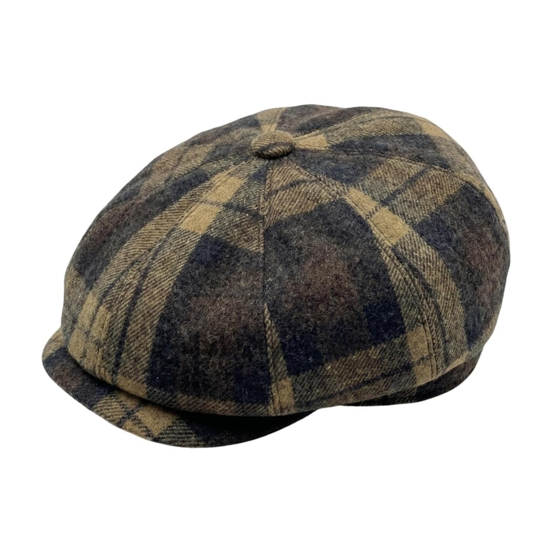 the tie hub Blue & Cream Baker Boy Cap – Vintage Newsboy Hat for Men-picture-55