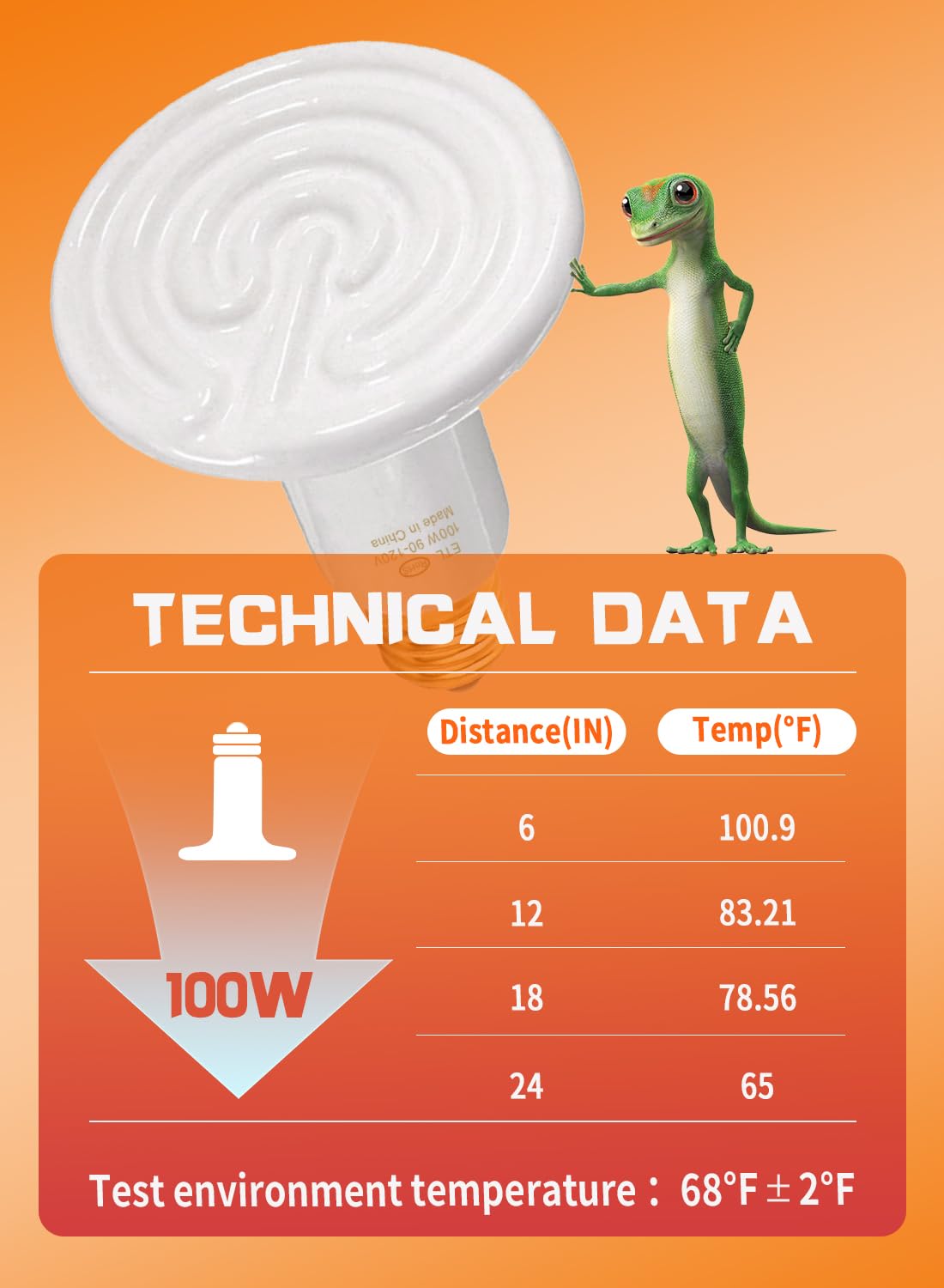 WUHOSTAM 100W 2 Pack Ceramic Heat Lamp,White Dimmable Infrared Bulb No Light Emitter Lamp Infrared Ceramic Heat Lamp Bulb for Pet Coop Heater Reptile Chicken Lizard Turtle Brooder Bulb, ETL Listed - image 3