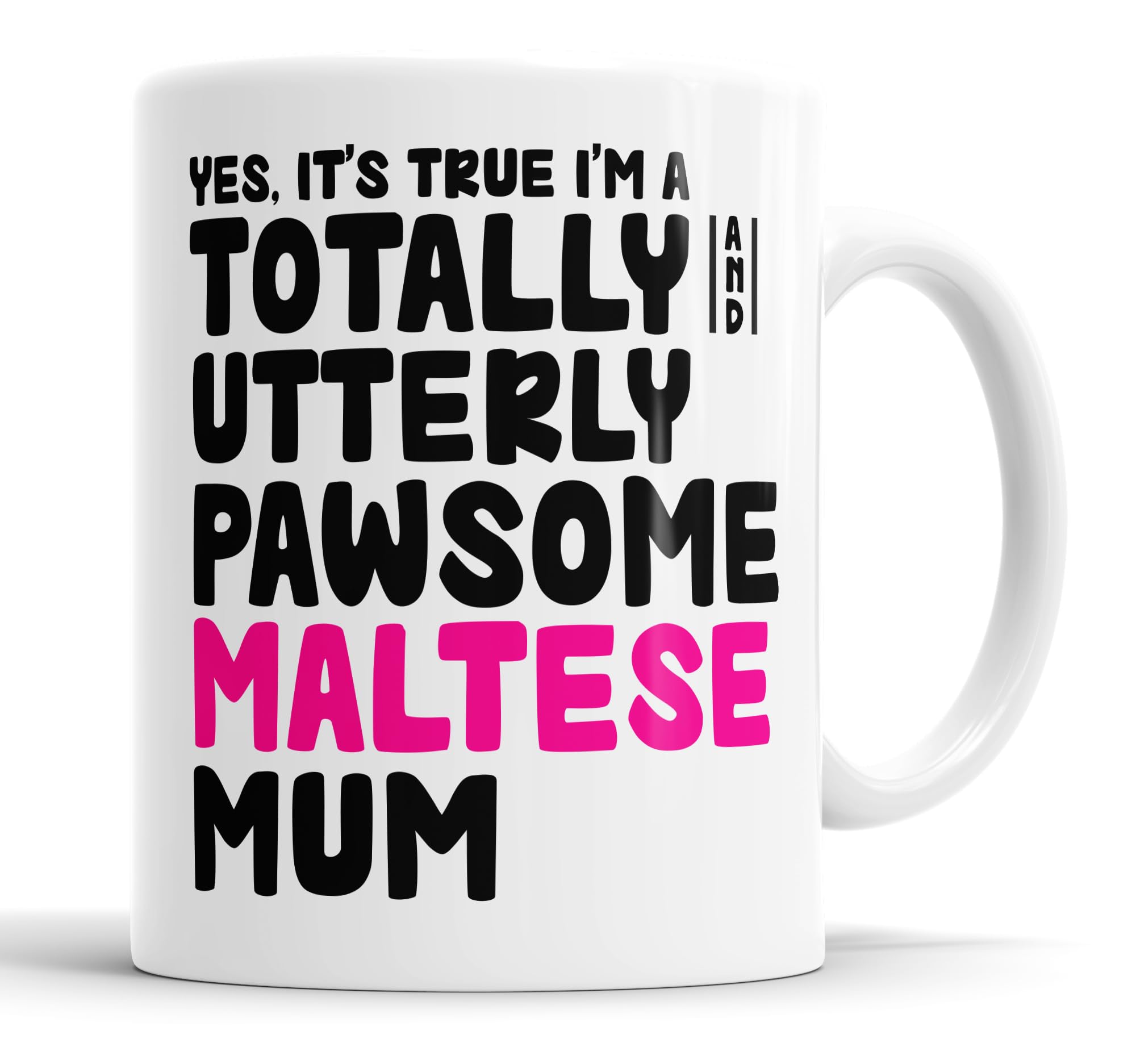 Faithful Prints Pawsome Dog Mug | Dog Cups | Dog Mum Mugs | Dog Dad Cup | Pawsome Mum | Pawsome Dad (Mum, Maltese)