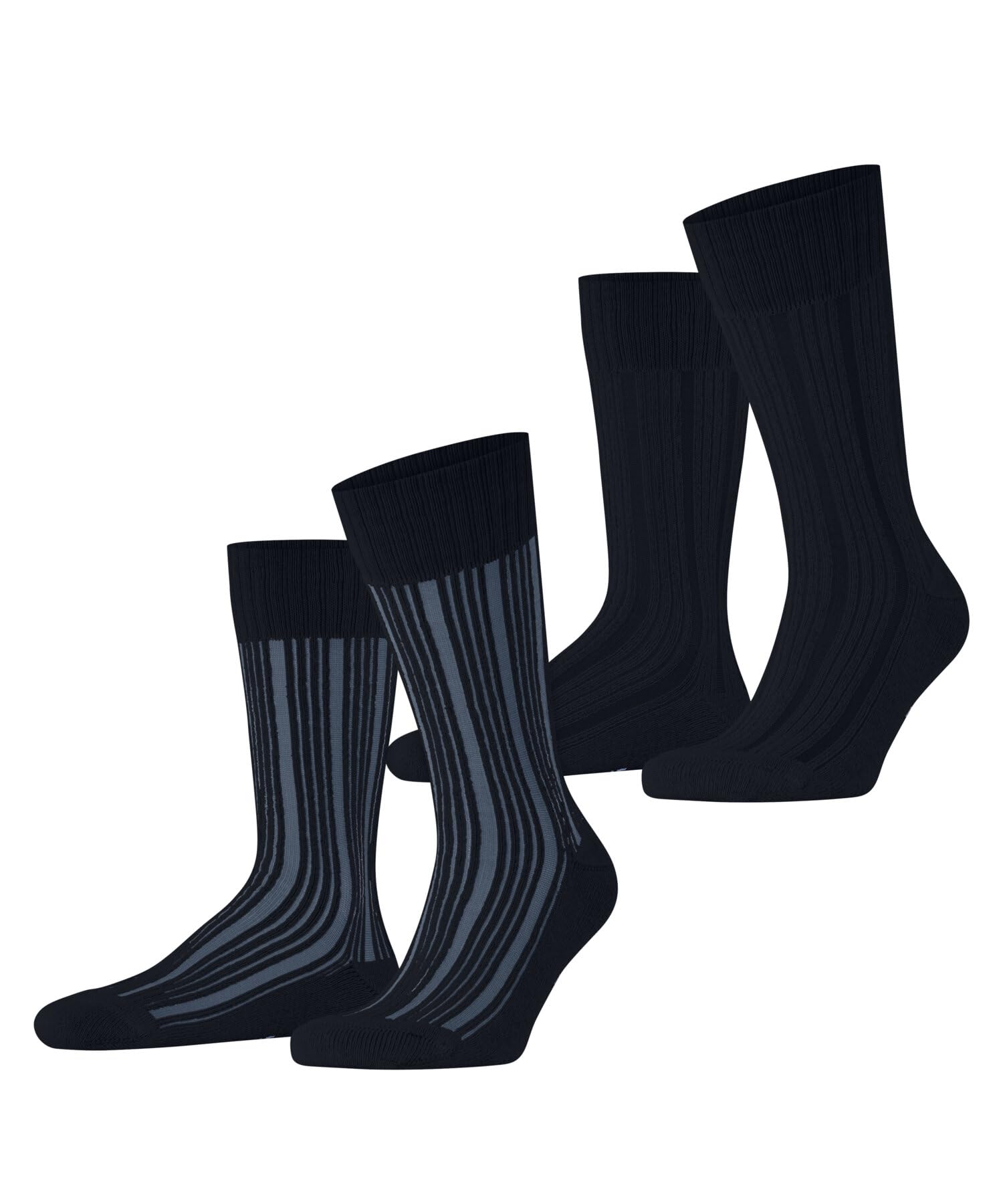 Esprit Men's Blue Marine 6120 Plush Rib Multipack M So Cotton Patterned 2 Pairs Socks, 5.5-8