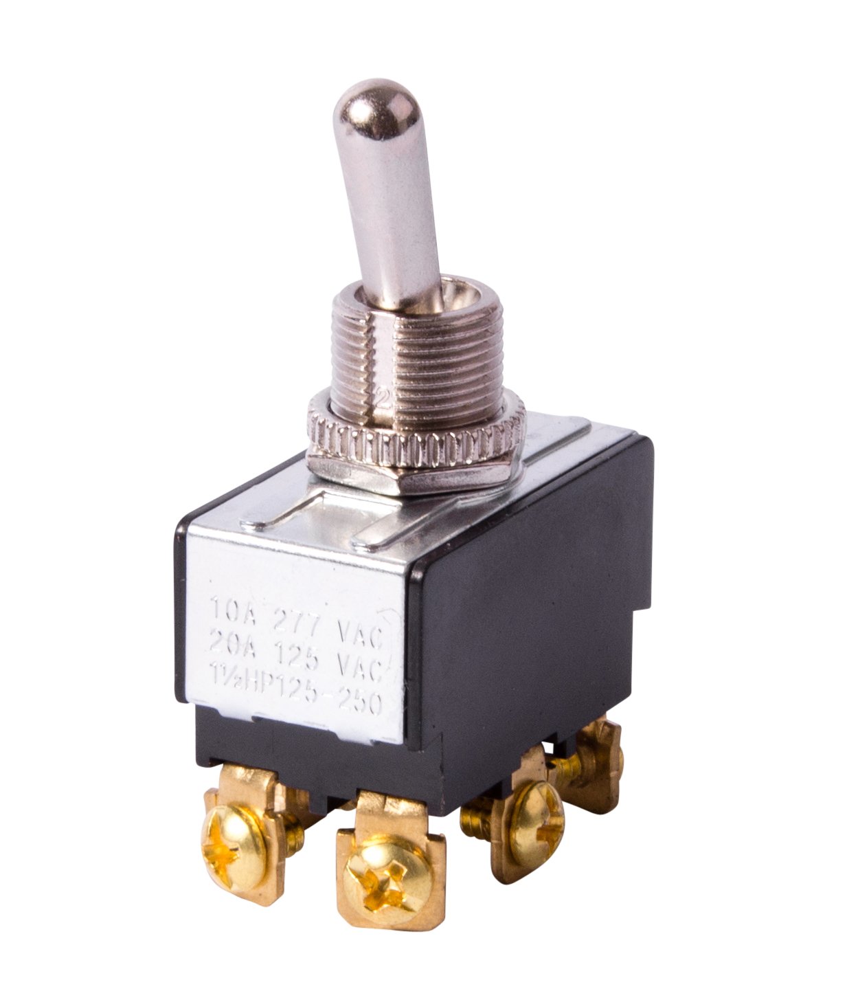 Gardner Bender GSW-15 Heavy-Duty Electrical Toggle Switch, DPST, Mom ON-Mom ON, 20 A/125V AC, Screw Terminal
