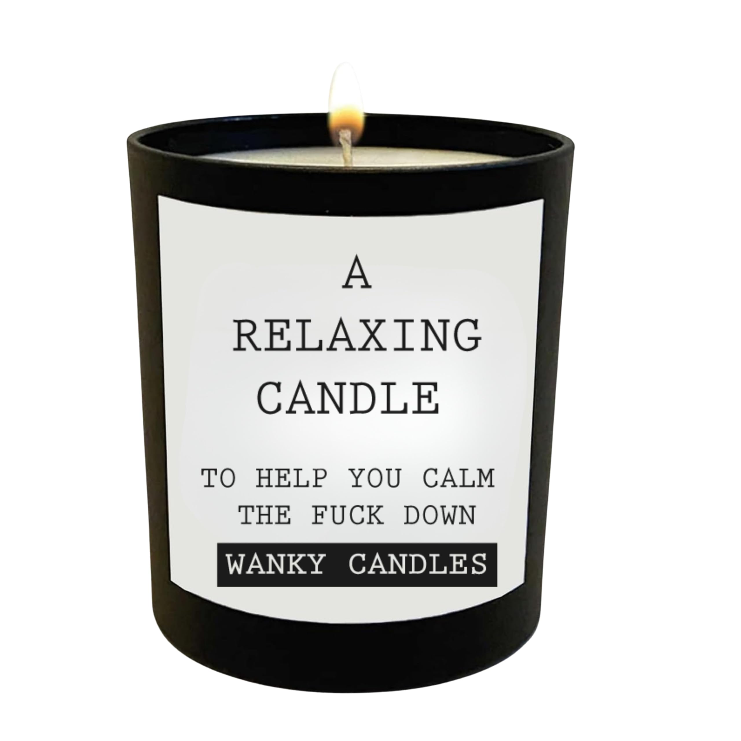 Wanky Candles A Relaxing Candle Funny Rude Candle For Her Offensive Gift Alternative Cheeky Sweary Black Jar Soy Wax Candle Strong Scent Humour (A Relaxing Candle)