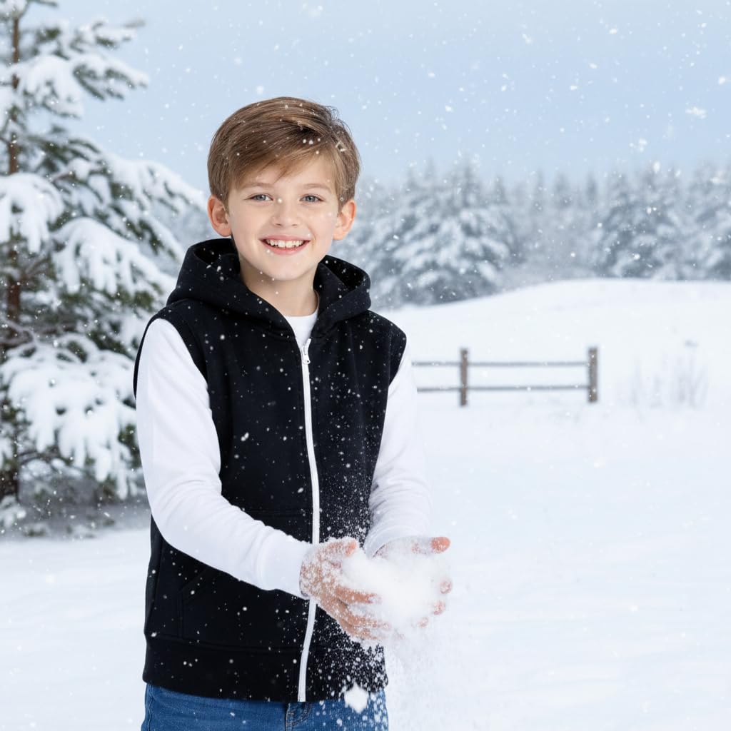 A2Z 4 Kids Gilet Con Cappuccio Giacca Tessuto Senza Maniche Con Cerniera Cappotto Nuovo Moda Casual Ragazze Ragazzi Età 5-13 Anni