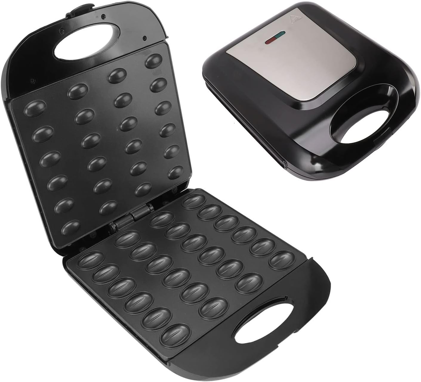 Electric Nut Waffle Maker Safe Grip Double Sided 1400W Stick Wide Application Walnut Cake Maker for Breakfast (US 110V)