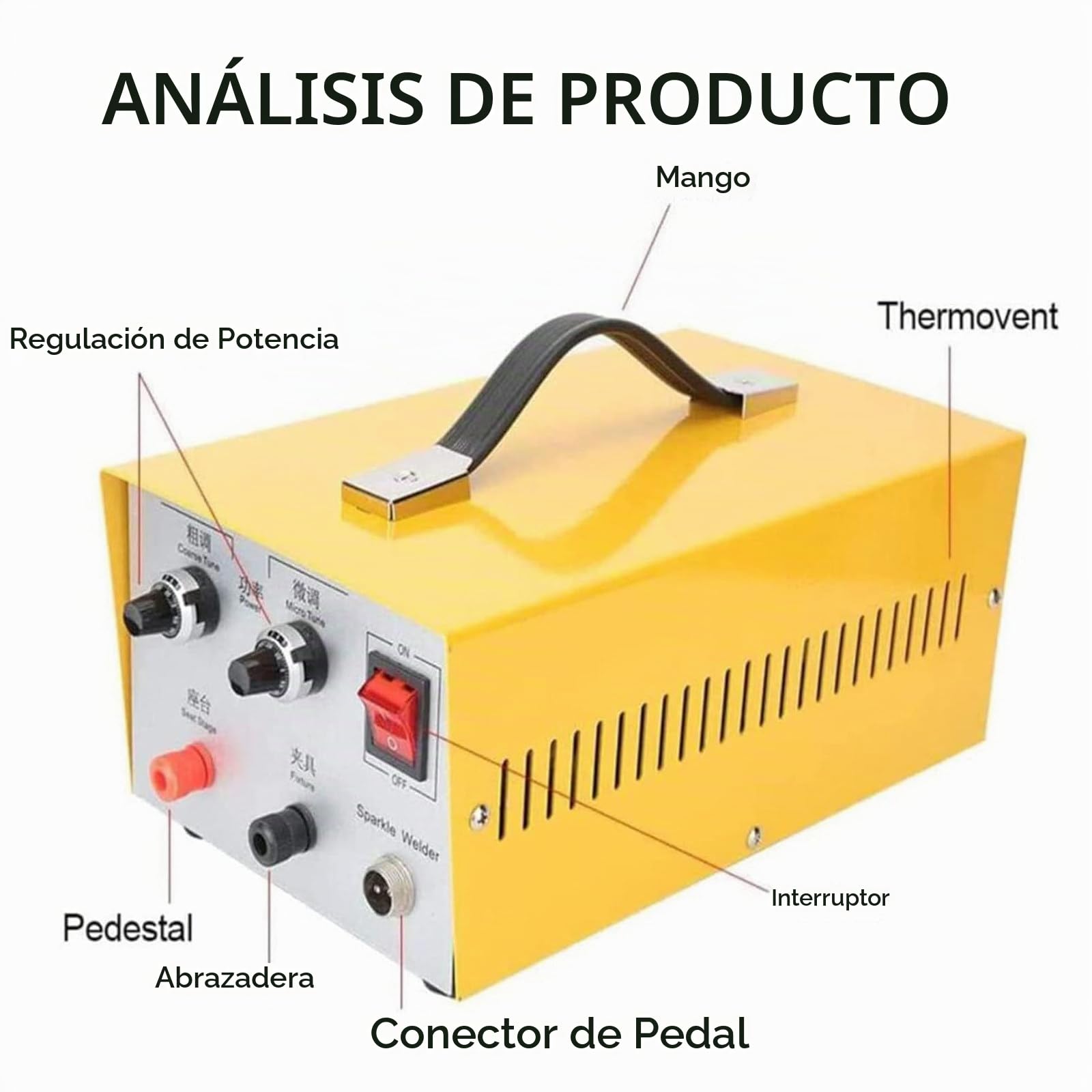 Máquina de Soldar láser Plata Joyería Puntos de Soldadura Herramienta 200 W, 30 A, Impulso de Soldadura de Joyas, Ajustable, 0,5 – 1,0 mm