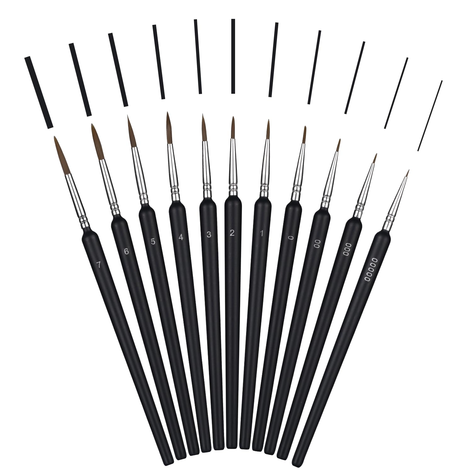 Juego de Pinceles de Pintura acrílica, 11 Pinceles extrafinos para máxima precisión, Pinceles acrílicos, Acuarelas, maquetas