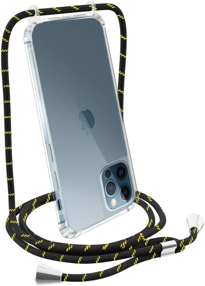 iPhone 12/12 Pro Lanyard Case, Full Body Anti-Fall and Universal Adjustable Neck Rope Crossbody Phone Case Compatible with iPhone 12/12 Pro 6.1 Inch - Transparent