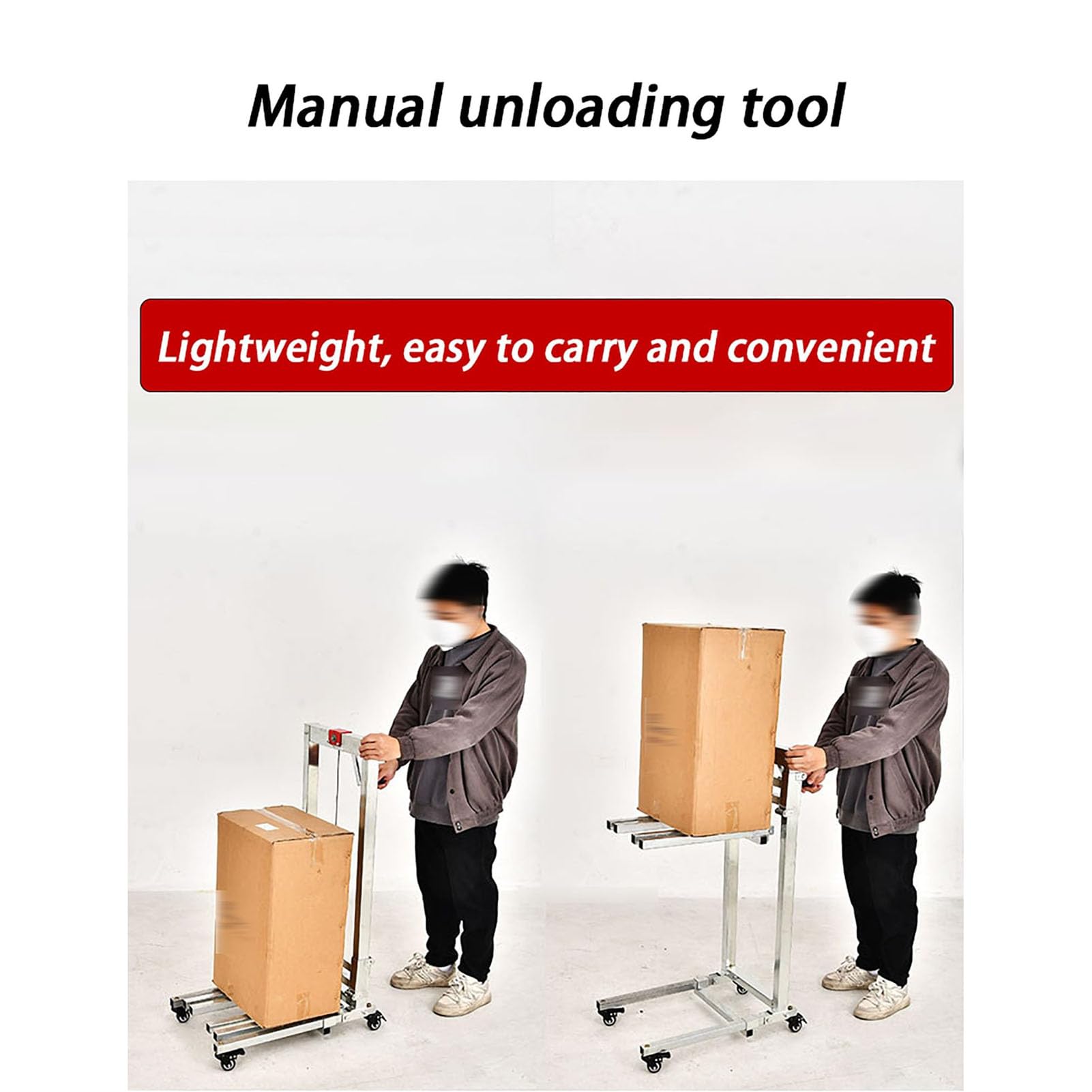 Carretilla elevadora manual, carretilla elevadora de manivela resistente, apilador de cabrestante de elevación de material plegable para el garaje y almacenes