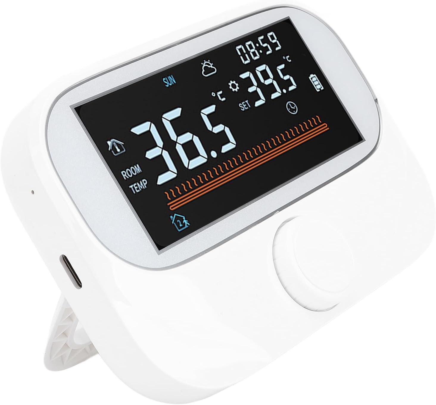 Smart Thermostat, Wireless Temperature Controller with USB Interface for Home, Energy Saving Programmable LCD Display for Heating System