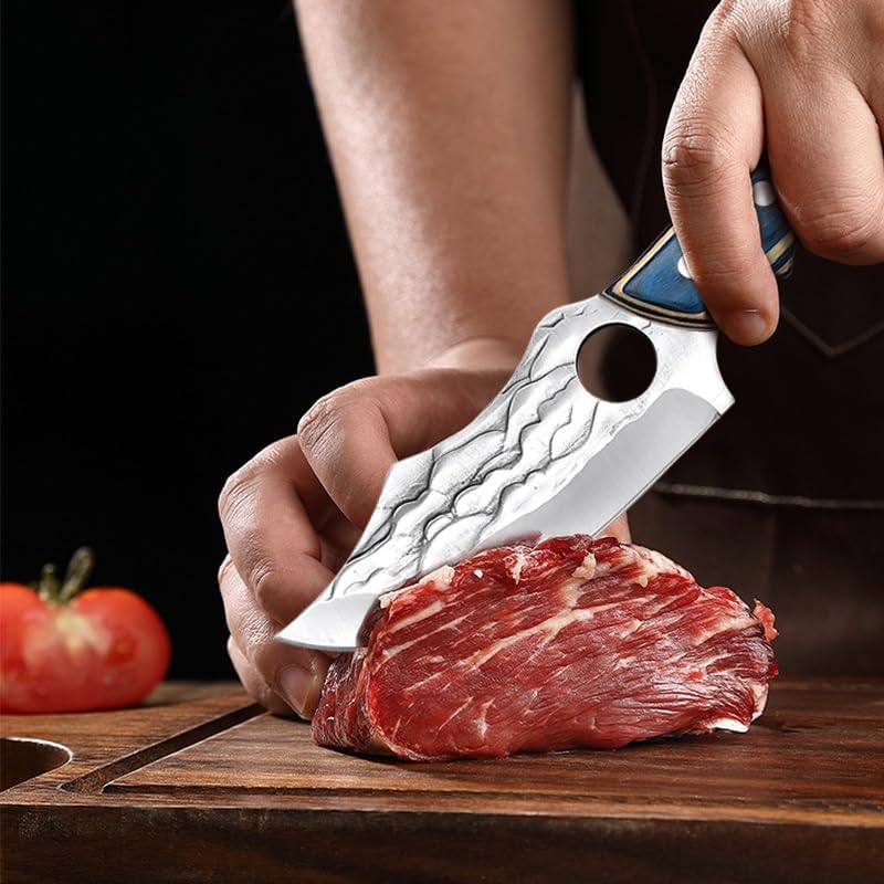 Meat Cleaver,Cleaver Knife Forged Kitchen Knife Meat Cleaver Stainless Steel Boning Knife Sharp Butcher Knife Vegetable Fruit Knife Outdoor Camping Knife