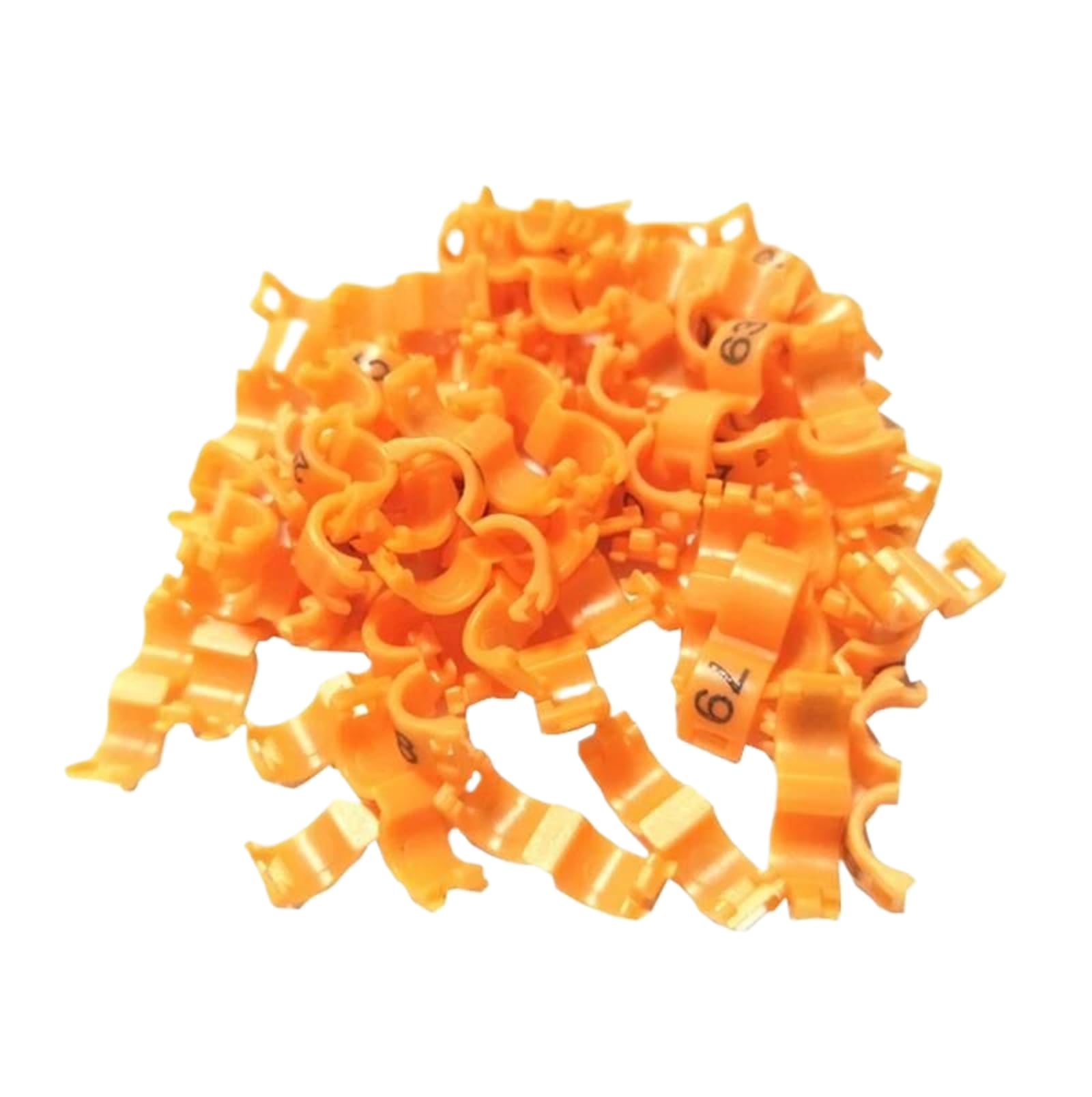 30 Pcs Inner 2.7/ 3/4/4.5/5Mm Canary Clip Ring Bird Pigeon Parrot Leg Rings Small Birds Foot Rings With Number Bird Clip Ring,Orange,3mm