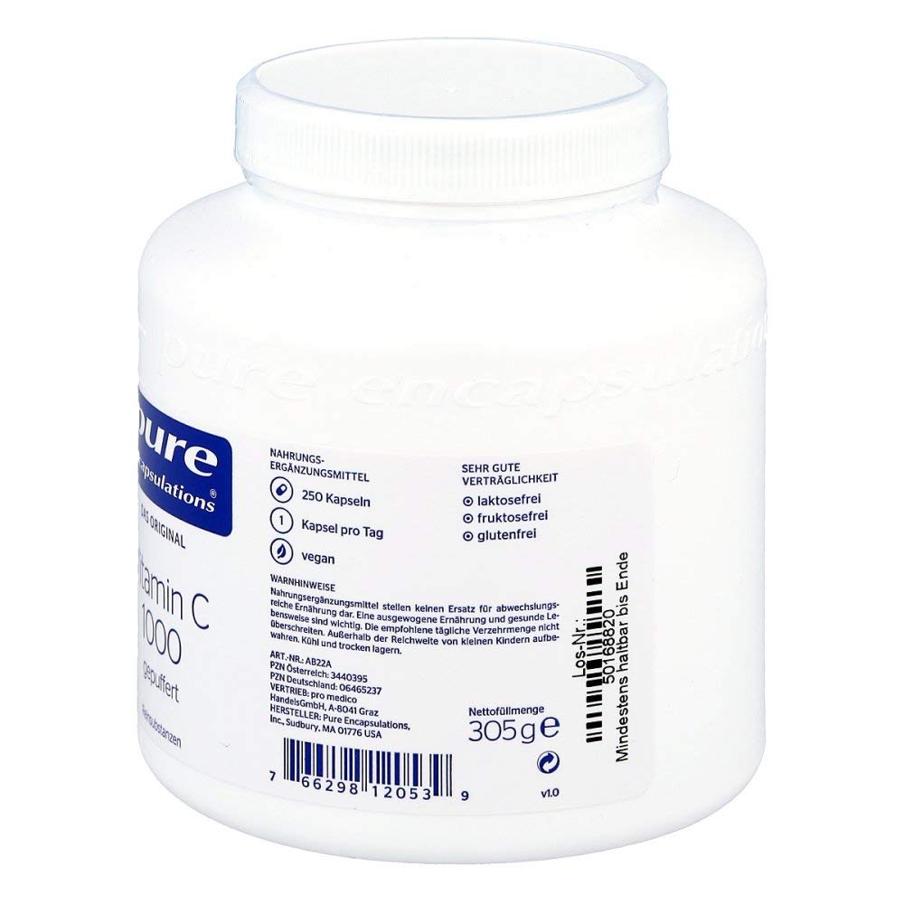 Pure Encapsulations Vitamin C 1000 Kapseln, 250 St. Kapseln