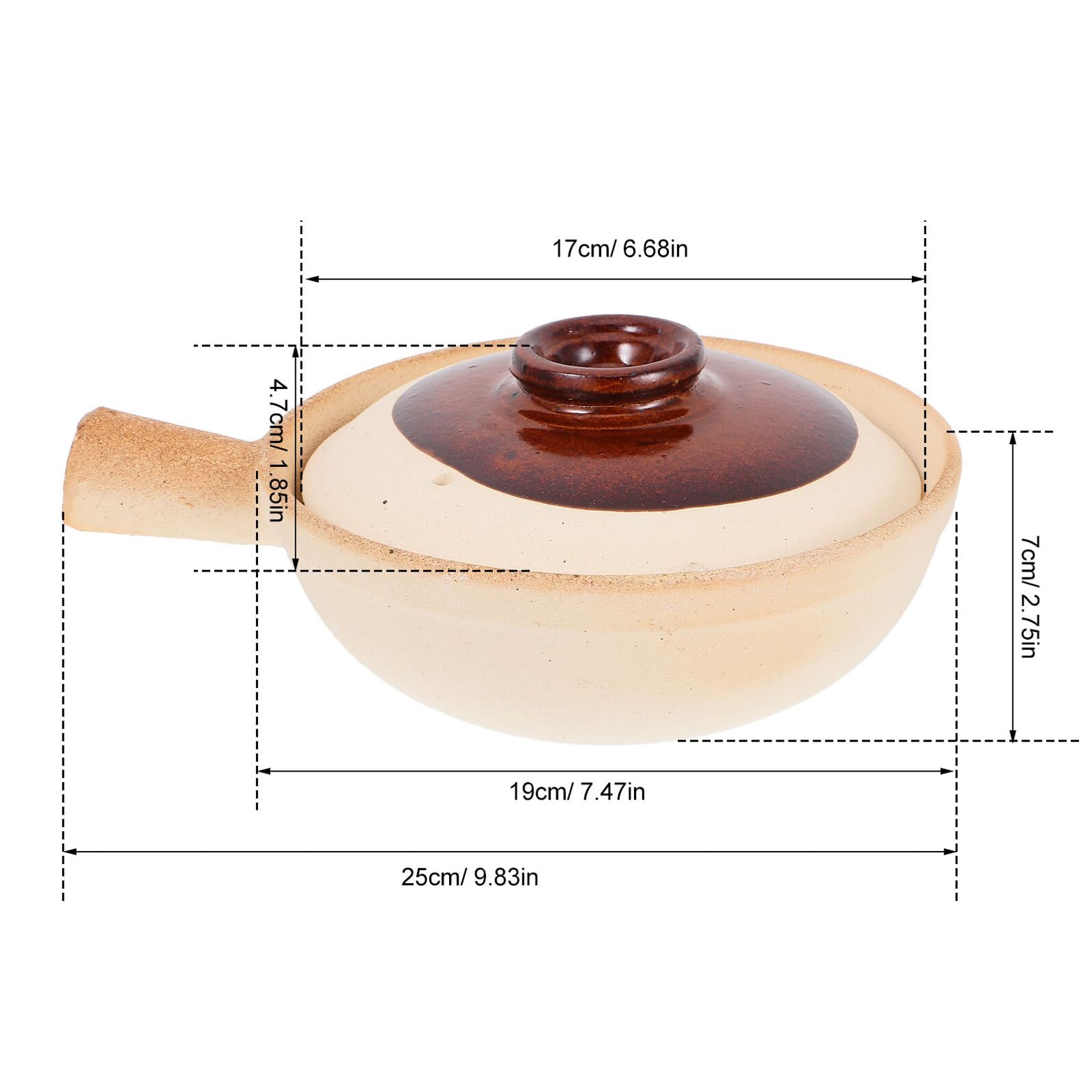 Olla de Barro Pequeña 19 Cm X 7 Cm para Guisar, Cazuela Cerámica Tradicional para Arroz y Guisos, Resistente a Altas Temperaturas, Apta para Comida para Llevar y Uso Comercial