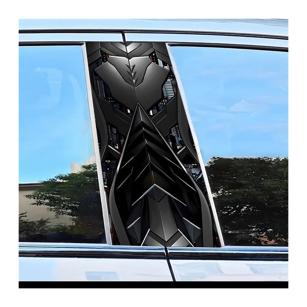 Car Parts 2pcs Car Center Pillar Protection Stickers Mechanical Armor Pattern Scratch Resistant Film