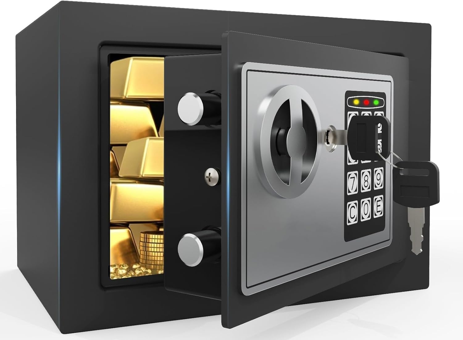 6L Digital Safe Locker for Home & Office | Electronic Security Safe with Digital Keypad & Emergency Override Keys | Mini Steel Cash Safe for Jewellery,Cash,Documents | Wardrobe Compatible,1 Pc-image-10
