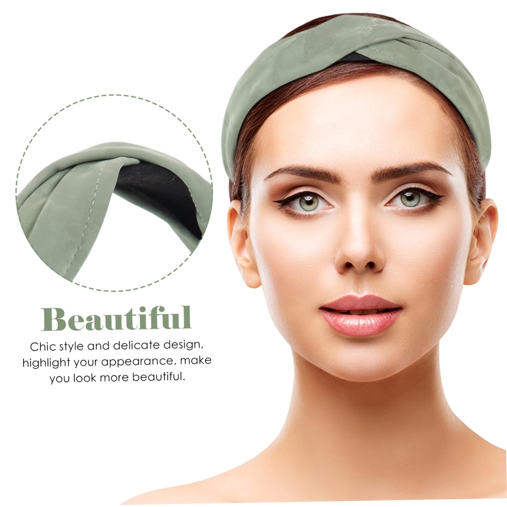 POPETPOP 5pezzi Fascia Larga Antiscivolo Per Ragazze Cerchietto Elegante Pu Per Festa e Uso Quotidiano Accessorio Versatile Per e Makeup