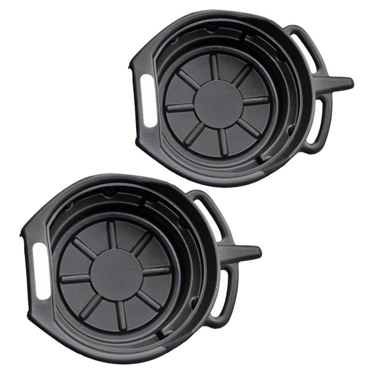 SHINEOFI Bandejas de Drenaje de Aceite de PE Resistentes 10l y 15l, Juego de 2 para Coche, Accesorio Automotriz para Mantenimiento y Cambio de Aceite, Uso en Taller y Garaje