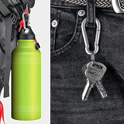 Aster 2PCS M10 Climbing Spring Hook 304 Stainless Steel Carabiner Hook Heavy Duty Carabiner Carabiner Keychain Clips for Hiking Climbing Hammock Dog Leash