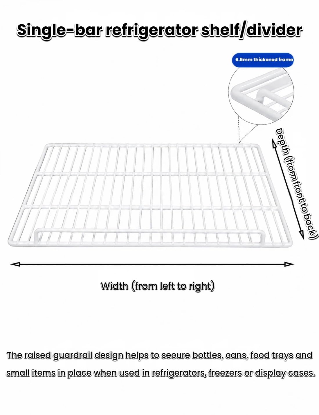 Genérico Rejilla para Nevera Universal, Estante Organizador Congelador | Acero carbono，Barandilla protectora 2cm，Diseño rejilla abierta，Para neveras y congeladores domést(49x38 cm/19.3x15.0 in)