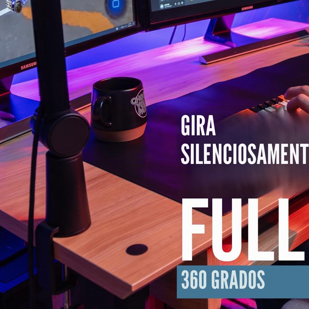 Shure by Gator Broadcast Desk Series; Soporte de micrófono con brazo articulado para montaje en escritorio Shure; (SH-BROADCAST1) | Totalmente ajustable con un brazo silencioso de 360 grados para podcasts y transmisión. Compatible con MV7 y SM7B