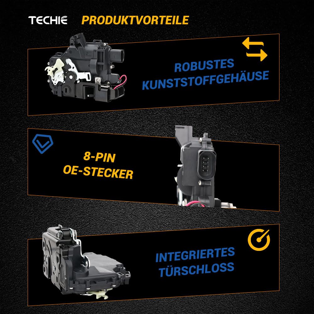 Techie Motore di regolazione per porta, compatibile con Arosa 1997-2004 Octavia I 1996-2010 B ora 1998-2013 Golf IV 1997-2006 Pas SAT 1996-2005 (anteriore sinistra)