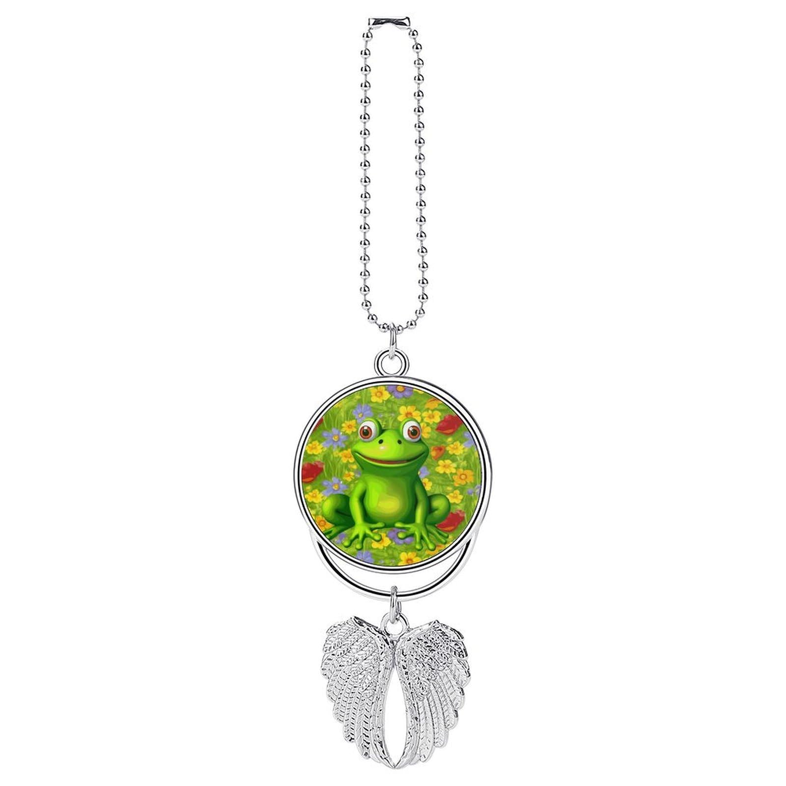 Frog Car Charm Alloy Car Rear View Mirrors Hanging Ornaments Stylish Car Pendant Funny Auto Hanging Accessories Car Hanging Ornaments Gift for Women Men