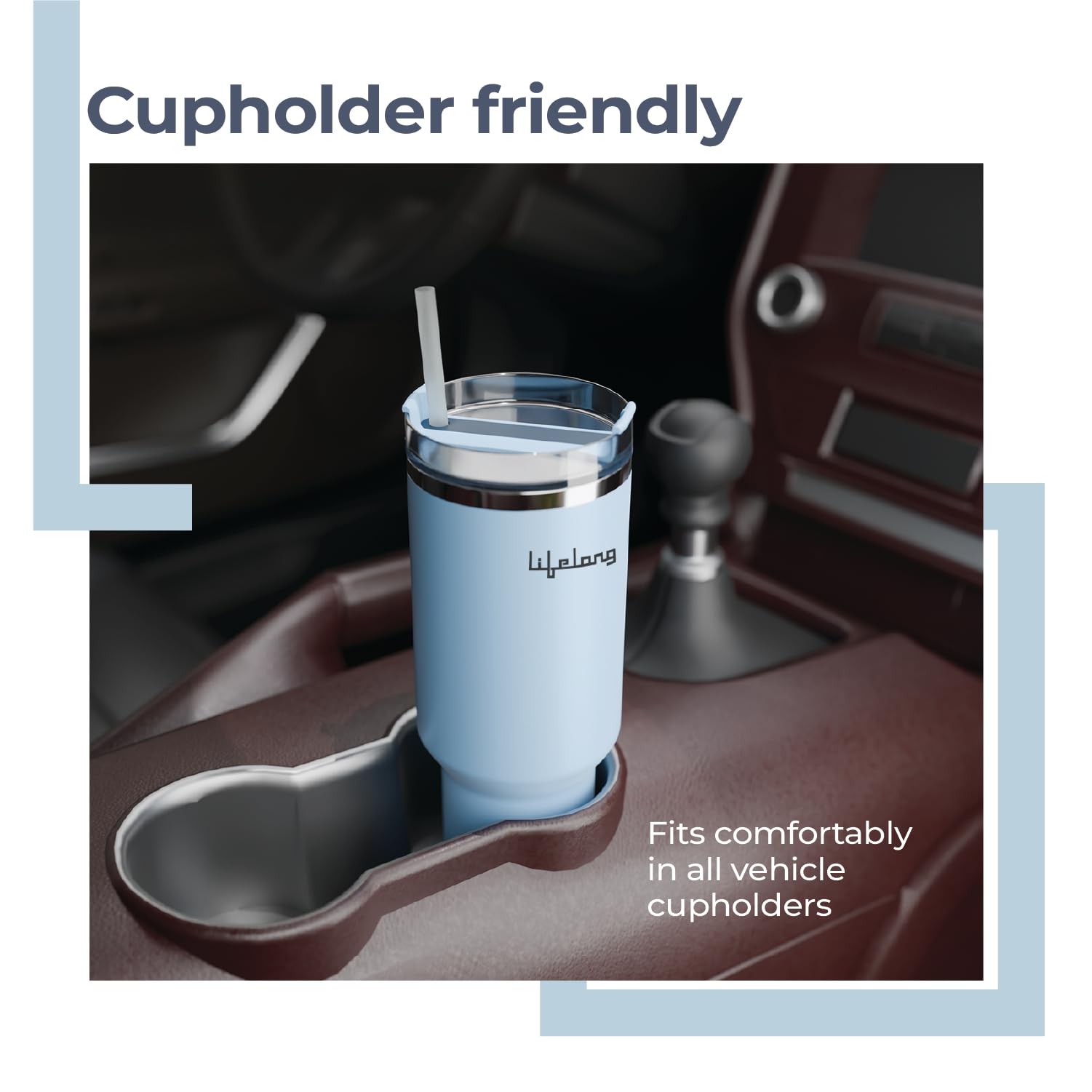 Lifelong Double Walled Vacuum Insulated Tumbler With Lid And Straw