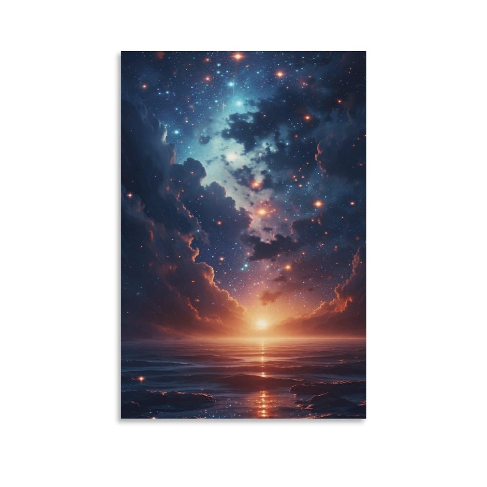 XPASHIQWC Star Sea Sunset Wall Decor Poster Giclee Canvas Prints Modern Wall Art Picture Wall Hanging for Office Gym Living Room Decor 20x30inch(50x75cm)