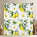 Feelyou Lemon Curtains for Bedroom Living Room Kids Botanical Lemon Pattern Blackout Curtainsative Tropical Fruit Darkening Dreapes Yellow Green Window Treatments (2 Panels, 38 x 54 Inch)