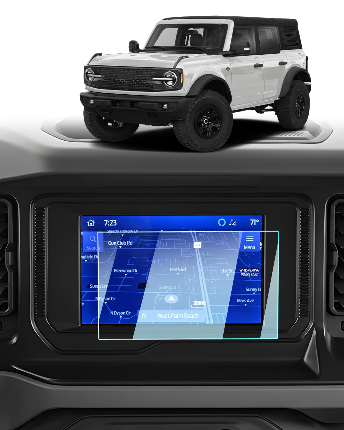 2022-2024 Maverick (Hybrid) Screen Protector - For Ford Maverick (XL/XLT/Lariat) 8 Inch SYNC® 3 Touchscreen, 2024 Maverick Truck Accessories Navigation 9H Tempered Glass Anti-Fingerprints Scratch